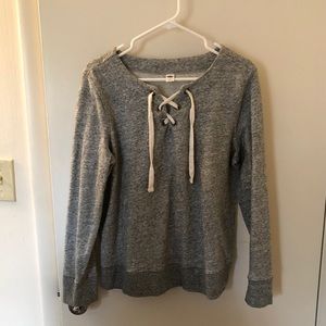 Sweat shirt with tie detail